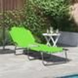 vidaXL Chaise longue pliante portable verte 600D en tissu Oxford