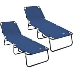 Vidaxl - Transat pliant 2 pcs portable en tissu Oxford bleu 600D