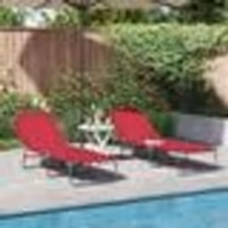 vidaXL Chaise longue pliable 2 pcs portable rouge en tissu Oxford 600D