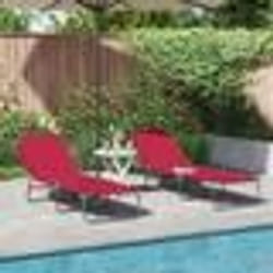vidaXL Chaise longue pliable 2 pcs portable rouge en tissu Oxford 600D