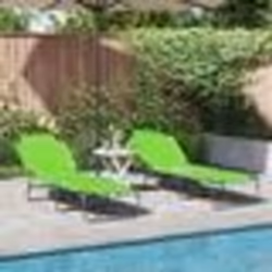 vidaXL Chaise longue pliante 2 pcs portable verte en tissu Oxford 600D