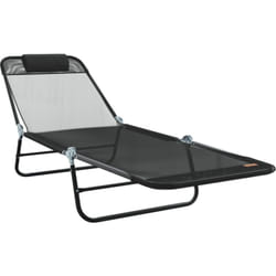 Vidaxl - Chaise Longue Pliante avec Têtière Textilène Noire