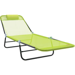 Chaise Longue Pliante avec Repose-tête en Textilène Verte vidaXL
