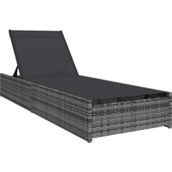Vidaxl - Chaise longue Grise 60x200x27 cm en Poly Rattan