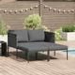 Transat vidaXL avec coussins pour 2 personnes Anthracite 115x153x69,5 cm Acier