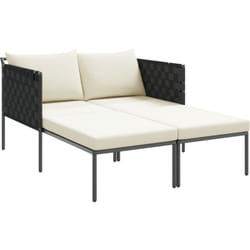 Vidaxl - Transat avec coussins pour 2 personnes Anthracite 115x153x69,5 cm Acier