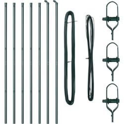 Posts de clôture 7 pcs Vert Ø32 mm 150 cm Acier galvanisé Vidaxl