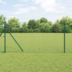 vidaXL Set de poteaux de clôture 7 pcs Vert Ø32mm 160 cm Métal