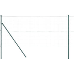 Pieux de clôture 13 pcs Vert Ø32 mm 210 cm Acier galvanisé vidaXL