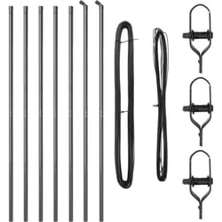Poteaux de clôture 7 pcs Gris Ø32 mm 150 cm Acier galvanisé Vidaxl