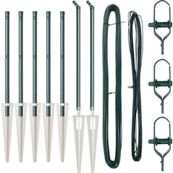 Vidaxl - Ensemble de poteaux de clôture 7 pcs Vert Ø32mm 60 cm Métal