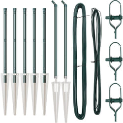 Pieux de clôture avec pointe 7 pcs Ø32 mm 80 cm Acier galvanisé Vidaxl