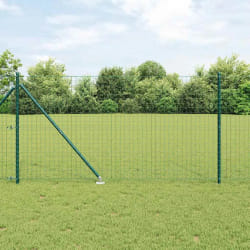 vidaXL Ensemble de poteaux de clôture avec piquets 13 pcs Vert