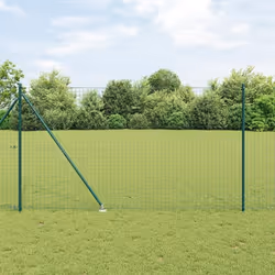 vidaXL Ensemble de poteaux de clôture 7 pcs Vert Ø32mm 160 cm Métal