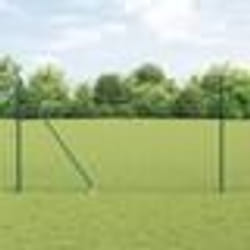 vidaXL Ensemble de poteaux de clôture avec pointe 13 pcs Vert