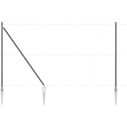 Vidaxl - Set de poteaux de clôture 7 pcs Gris Ø32mm 160 cm Métal
