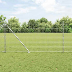 vidaXL Set de poteaux de clôture 7 pcs Argent Ø32mm 160 cm