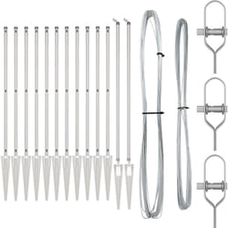 Pieux de clôture avec pointe 13 pcs Ø32 mm 160 cm en acier galvanisé Vidaxl