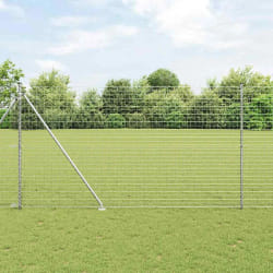 vidaXL Set de poteaux de clôture 7 pcs Argent Ø32mm 160 cm