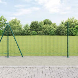 vidaXL Ensemble de Poteaux de Clôture 7 pcs Vert Ø32mm 160 cm