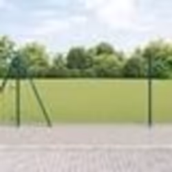 vidaXL Ensemble poteaux de clôture avec plaques de base 13 pcs Vert