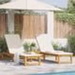 vidaXL Chaises longues 2 pcs avec coussins en bois d'acacia massif
