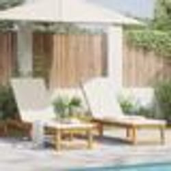vidaXL Chaises longues 2 pcs avec coussins en bois d'acacia massif