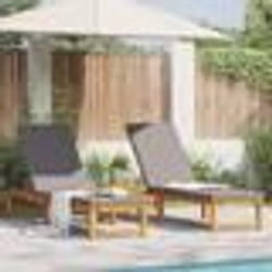 vidaXL Chaises longues 2 pcs avec coussins en bois d'acacia massif