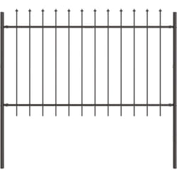 Vidaxl - Clôture de jardin avec pointe de lance grise, 1,7 x 1,2 m en acier
