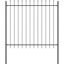 Vidaxl - Clôture de jardin avec une pointe en fer forgé grise, 1,7x1,5 m en acier