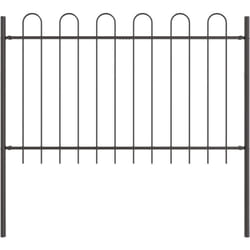 Clôture de jardin en acier gris avec sommet en arceau, 1,7 x 1,2 m Vidaxl