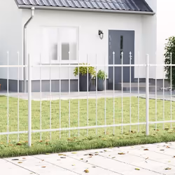 vidaXL Clôture de jardin avec sommet en pointe blanche 1,7x1,2 m en acier