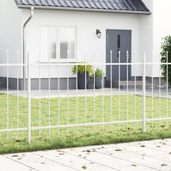 vidaXL Clôture de jardin avec sommet en pointe blanche 1,7x1,2 m en acier