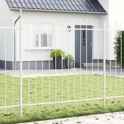 Clôture de jardin avec pointe de lance Blanche 1,7x1,5 m en acier Vidaxl