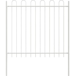 vidaXL Clôture de jardin avec sommet en arche blanche 1,7x1,5 m en acier