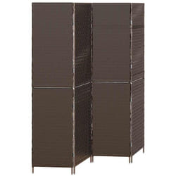 Paravent Pliant Manuel Marron 195 x 180 cm polyrotin Vidaxl