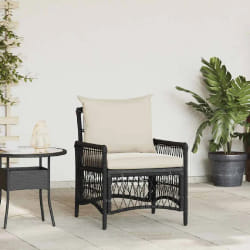 vidaXL Chaise de jardin Noir 60 x 70 x 78cm polyrotin