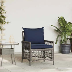 vidaXL Chaise de jardin Gris 60 x 70 x 78cm polyrotin