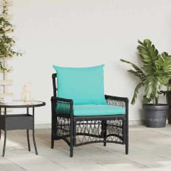vidaXL Chaise de jardin Noir 60 x 70 x 78cm polyrotin