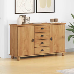 Vidaxl - Buffet Avec Tiroir Marron 133,5 X 40 X 79 Cm Bois Massif En Pin