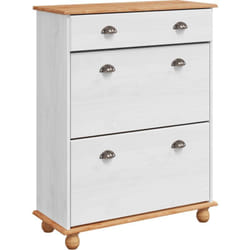 Cabinet à chaussures askim Blanc 85x35x108 cm Bois massif pin Vidaxl