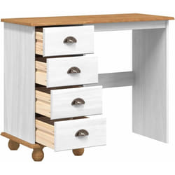 Bureau avec tiroir Blanc 95 x 40 x 75 cm Bois massif en pin Vidaxl