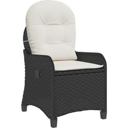 Vidaxl - Chaise inclinable avec coussin en poly rotin noir
