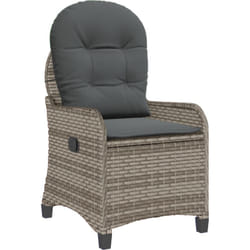 Vidaxl - Fauteuil relax avec coussin en poly rattan gris