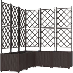 Vidaxl - Jardinier avec treillis 5 pièces Marron 120x120x143 cm