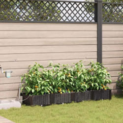vidaXL Jardinières avec système d'irrigation par eau 4 pièces Marron