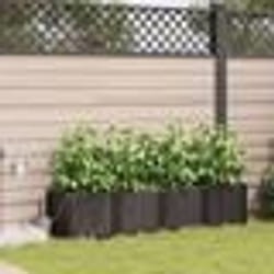 vidaXL Jardinières de jardin 1 pc Marron 160 x 40 x 37.5 cm Plastique