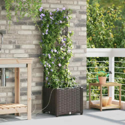 vidaXL Jardinières avec système d'irrigation en eau - Marron