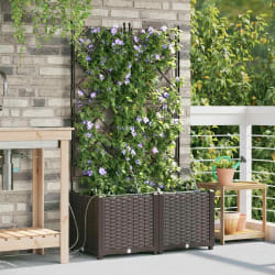 vidaXL Jardinières avec système d'irrigation 2 pcs - Marron