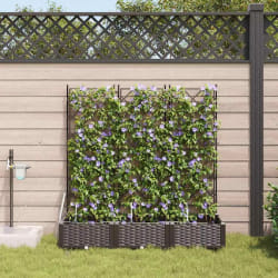 vidaXL Jardinières avec système d'irrigation 3 pcs Marron